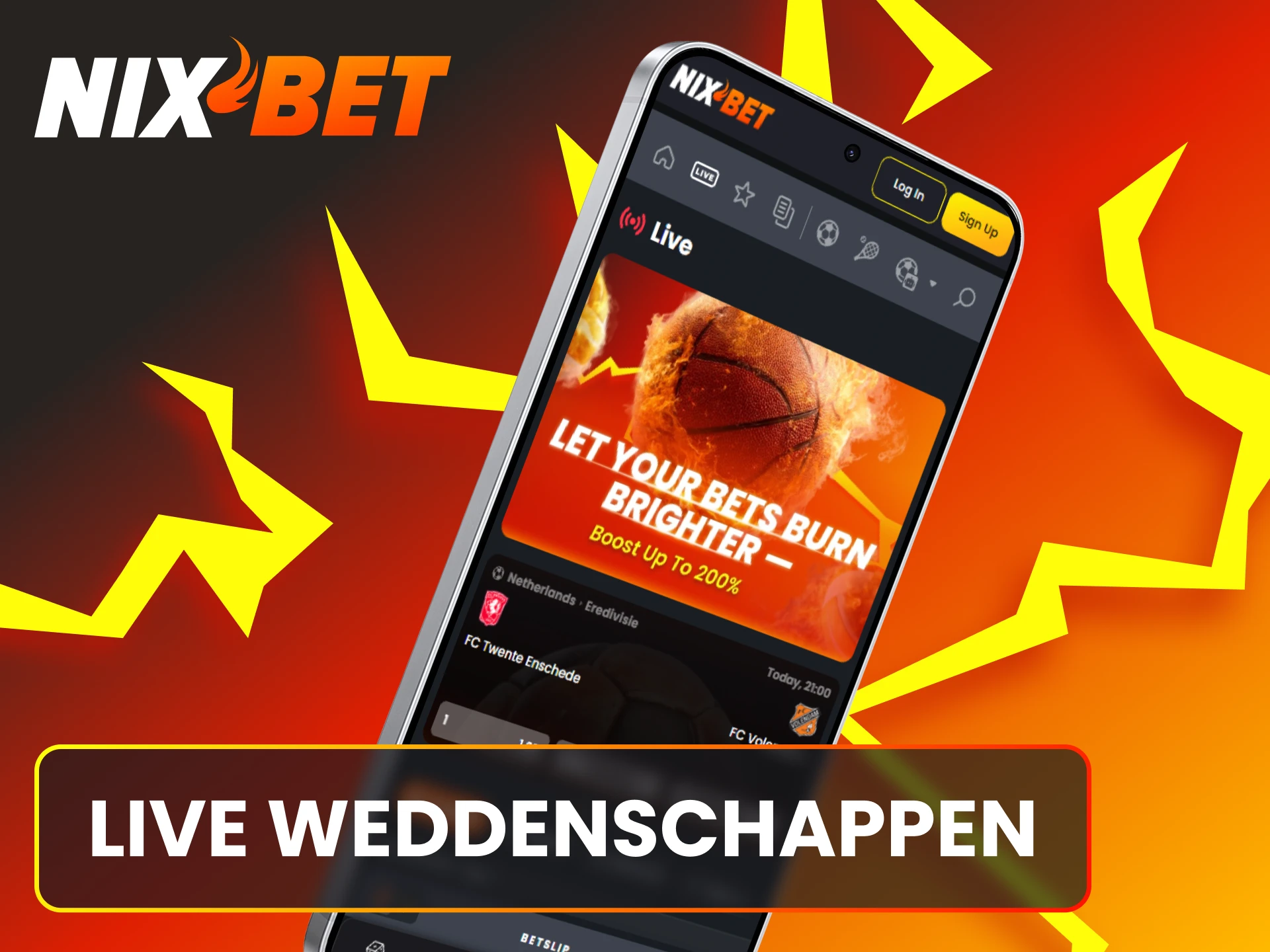 Zet in op actuele live weddenschappen via de Nixbet Android app.