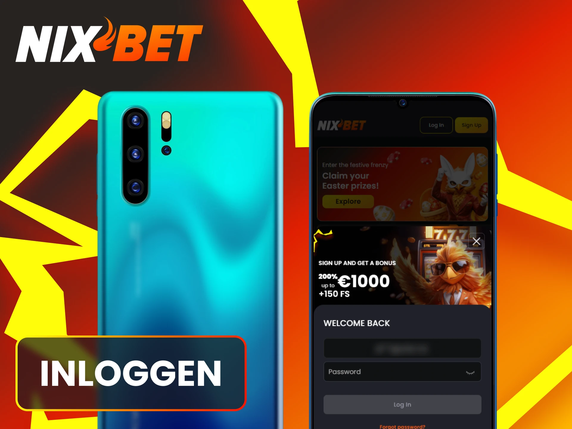Gebruik je gegevens voor het inloggen voor de Android app van Nixbet.