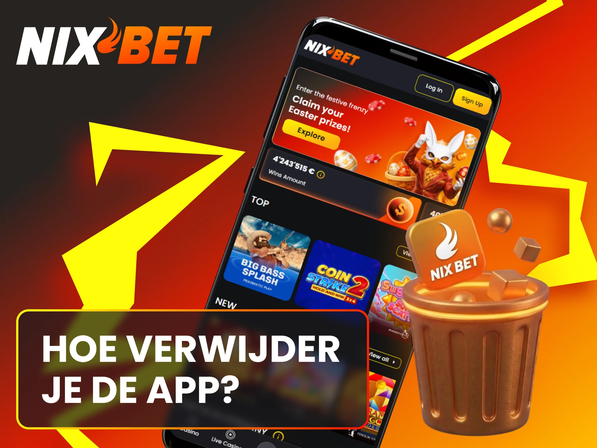 Lees hoe je de Nixbet app voor Android veilig van je apparaat verwijdert.