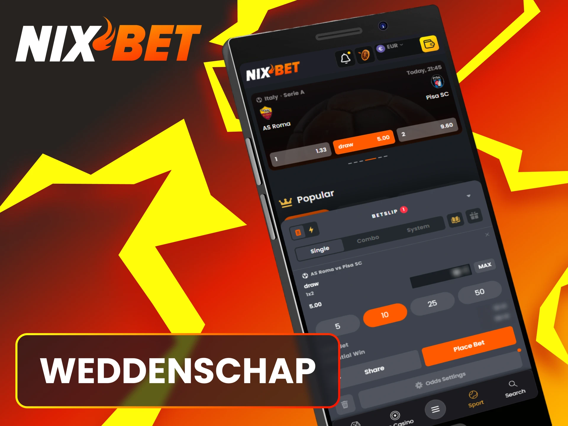 Bekijk hoe je een winstgevende weddenschap plaatst in de Nixbet Android app.