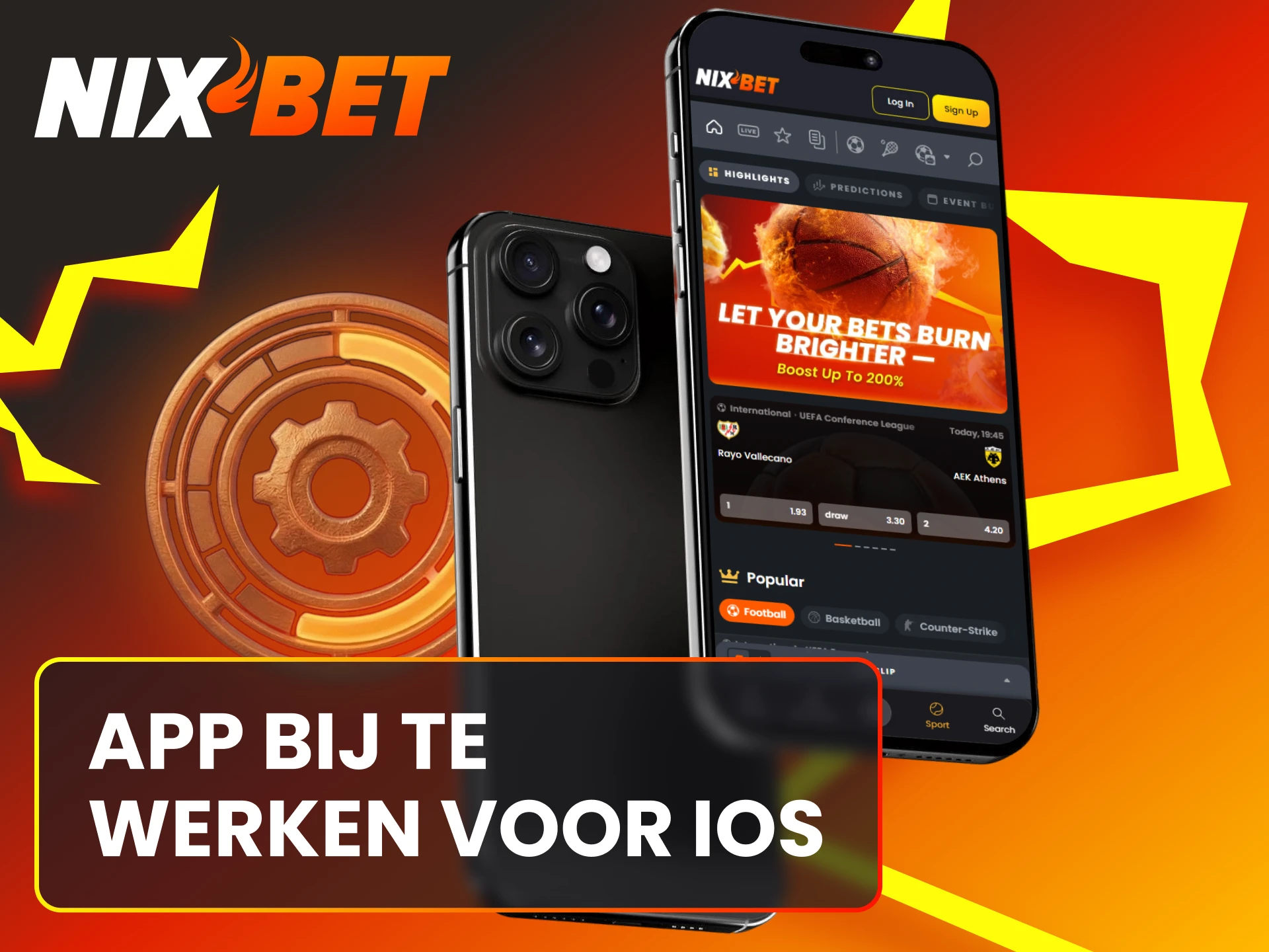 Installeer de nieuwste iOS versie van de Nixbet App op je apparaat.