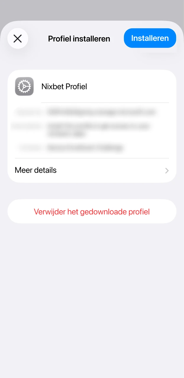 Vertrouw het profiel bij apparaatbeheer om de Nixbet iOS-app te installeren.