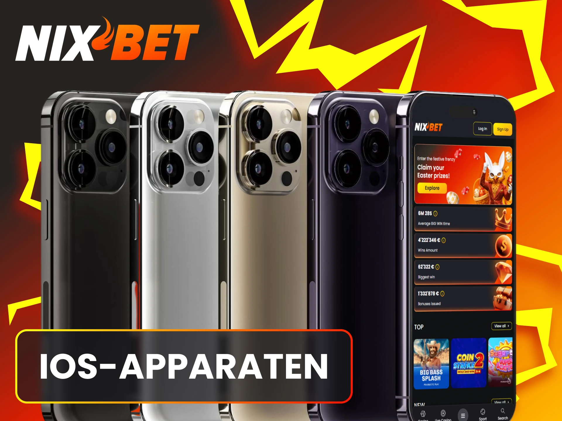 Bekijk de lijst met ondersteunde iOS-apparaten voor de Nixbet app.
