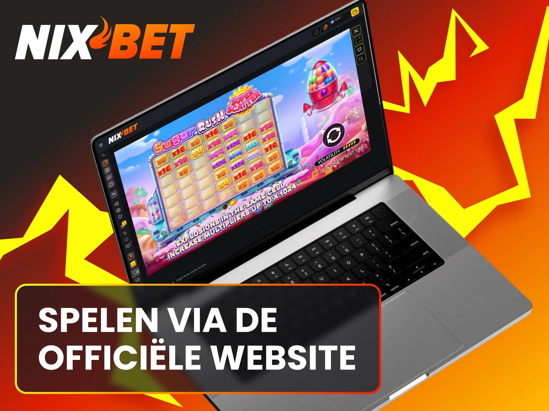 Gebruik de officiële Nixbet PC website om zonder installatie te gokken.
