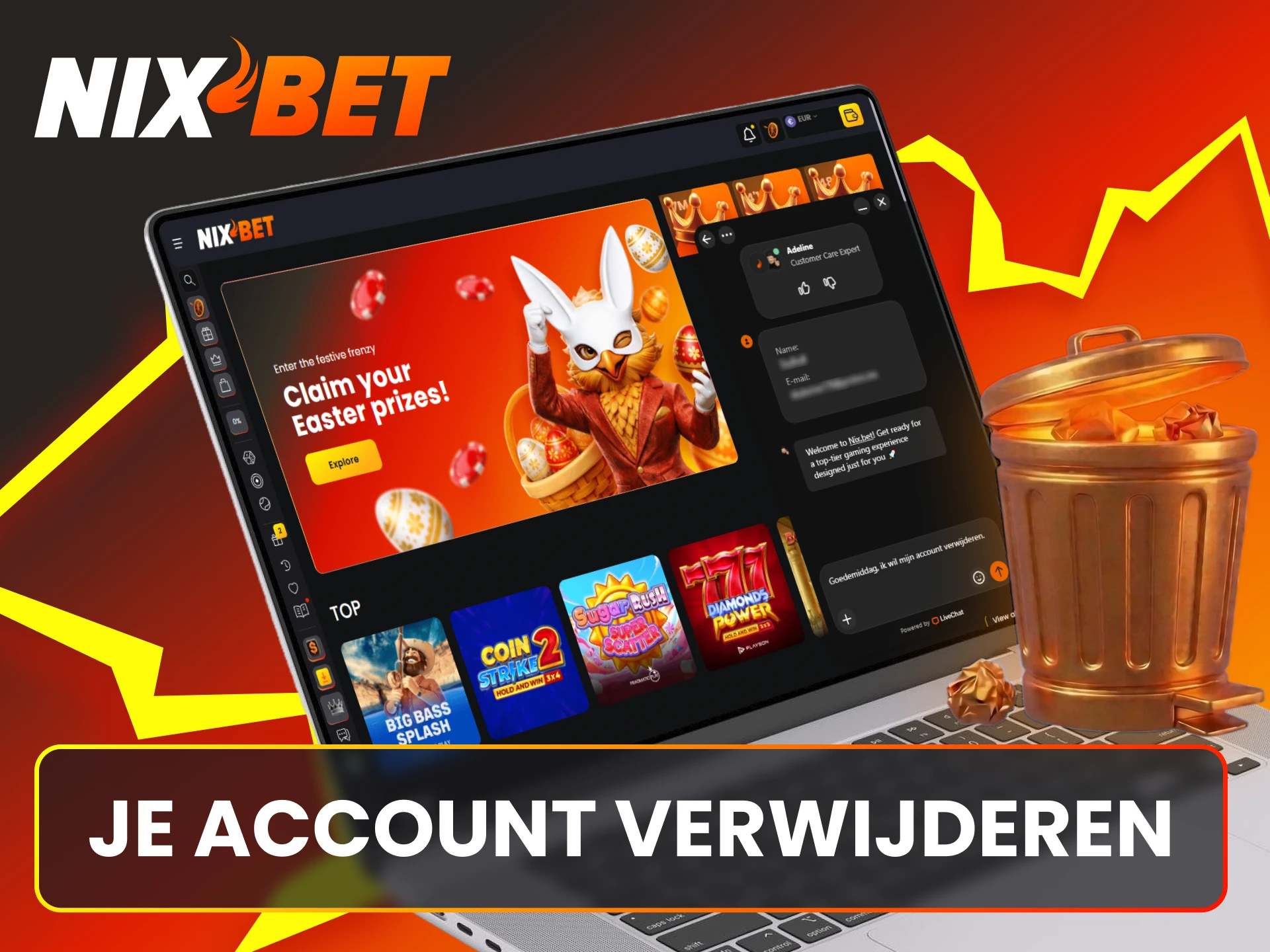 Lees de belangrijke informatie over het definitief verwijderen van je Nixbet account.