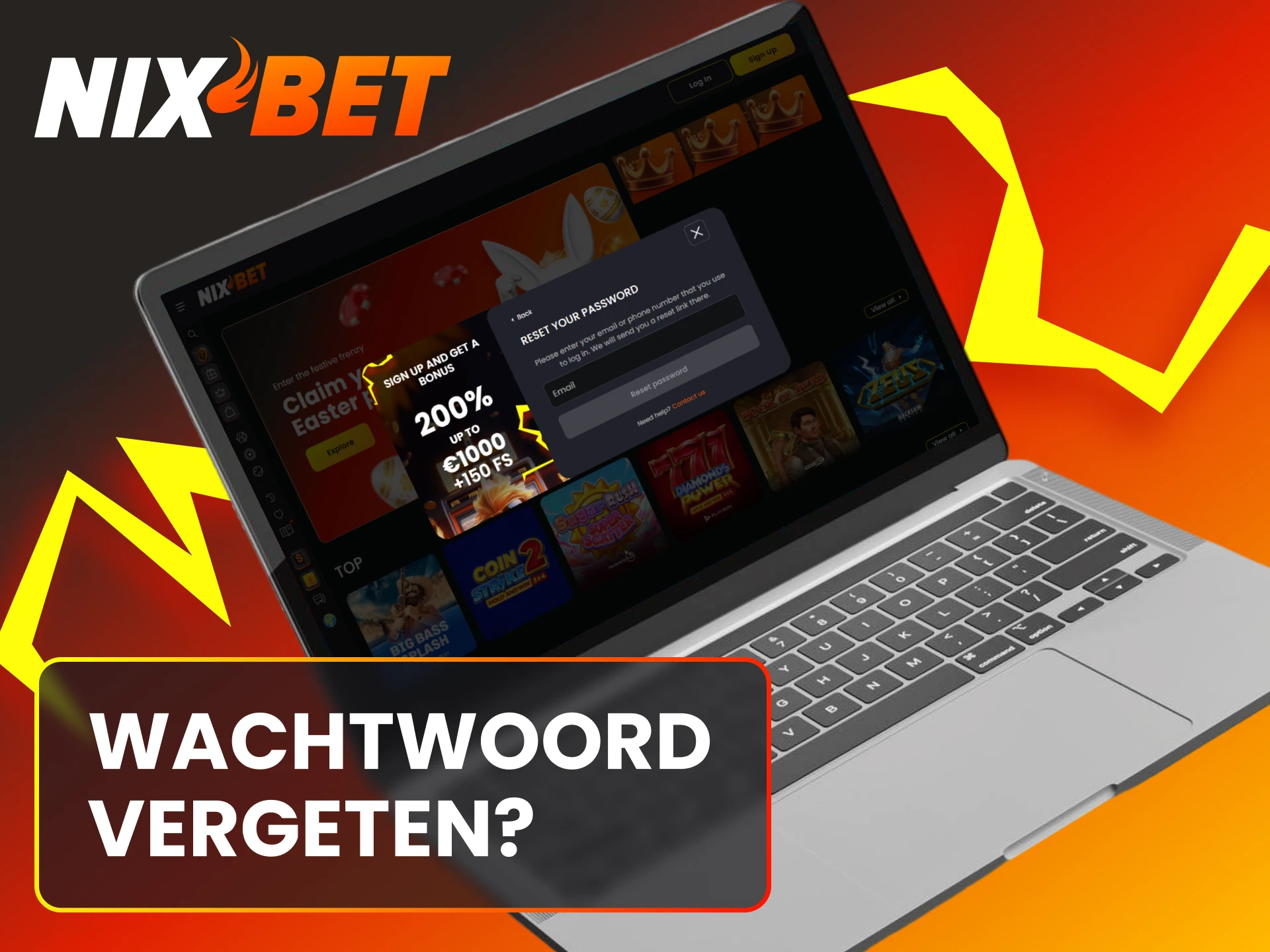 Herstel de toegang tot je Nixbet account als je het wachtwoord bent vergeten.