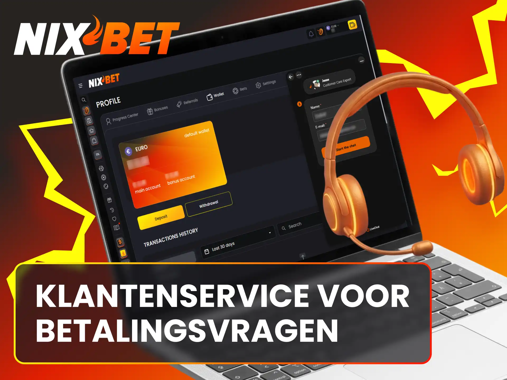 Neem contact op met Nixbet voor hulp bij stortingen en opnames.
