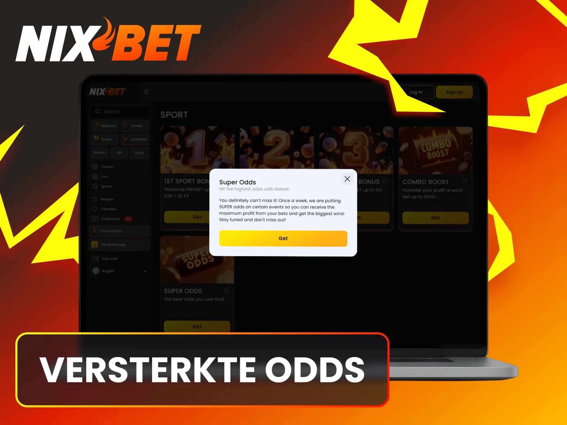 Win nog meer op sportwedstrijden dankzij de versterkte odds bonusaanbieding van Nixbet.