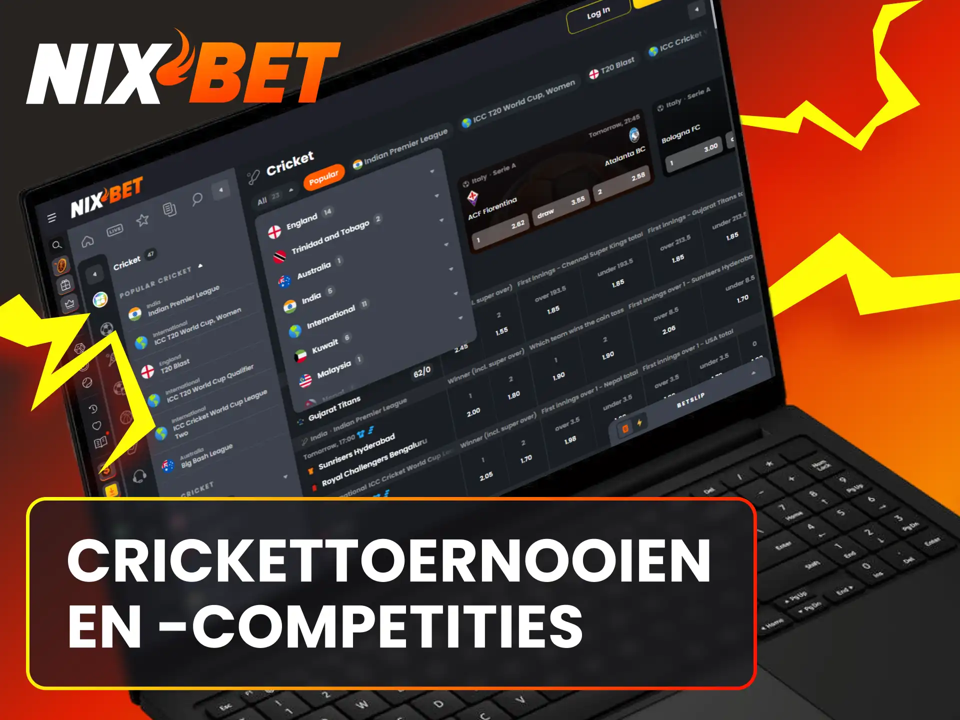 Kies de beste internationale crickettoernooien en voorspel de winnaar bij Nixbet.
