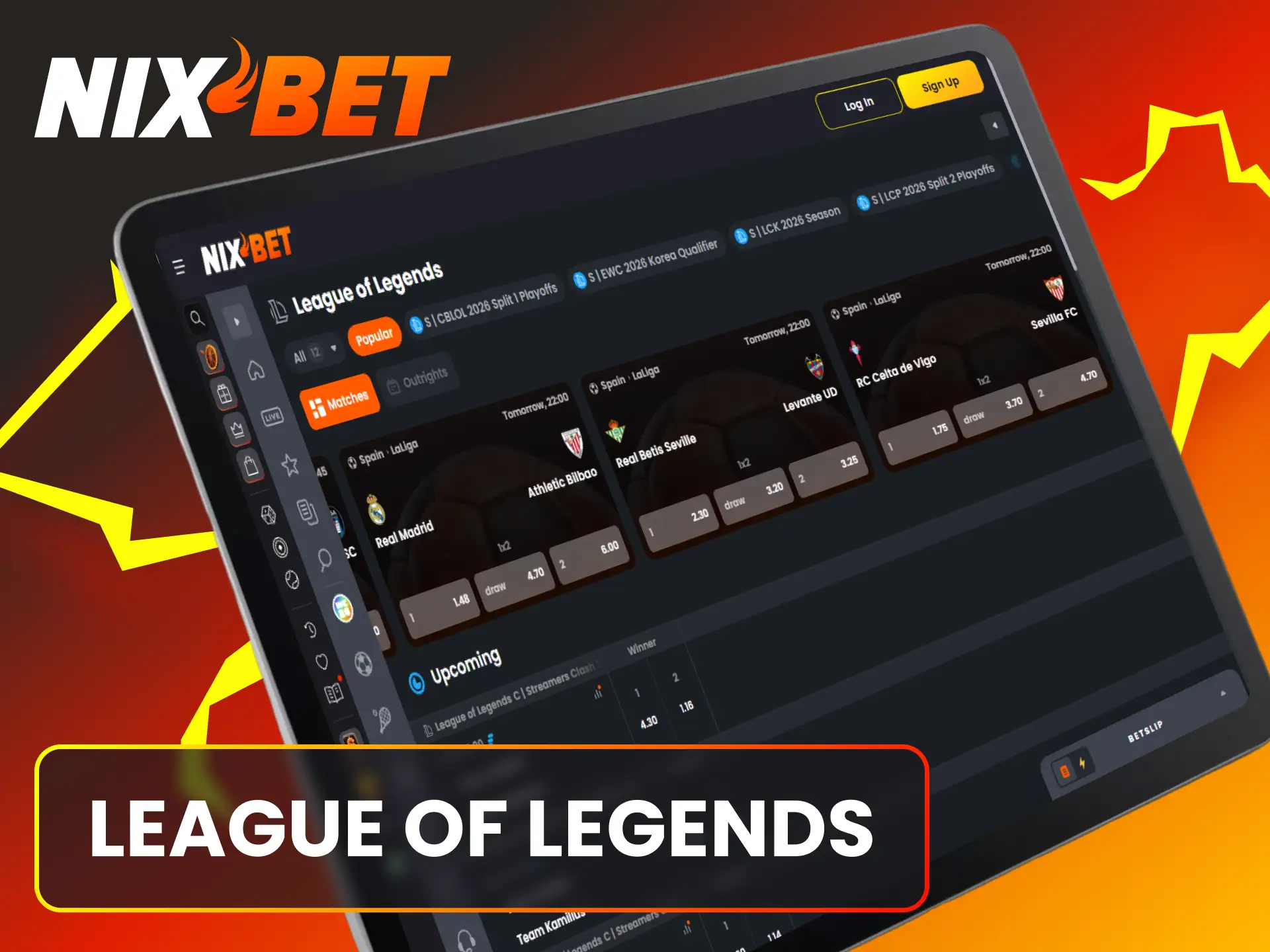 Kies de beste League of Legends markten bij Nixbet Esports.