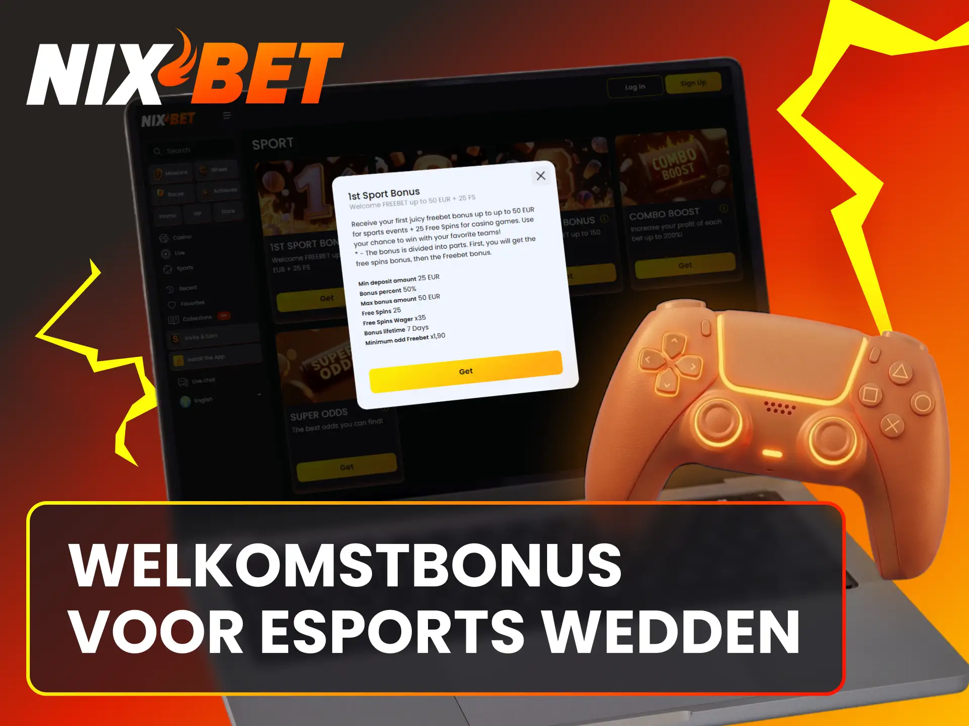 Activeer een gulle welkomstbonus van Nixbet voor Esports wedden.