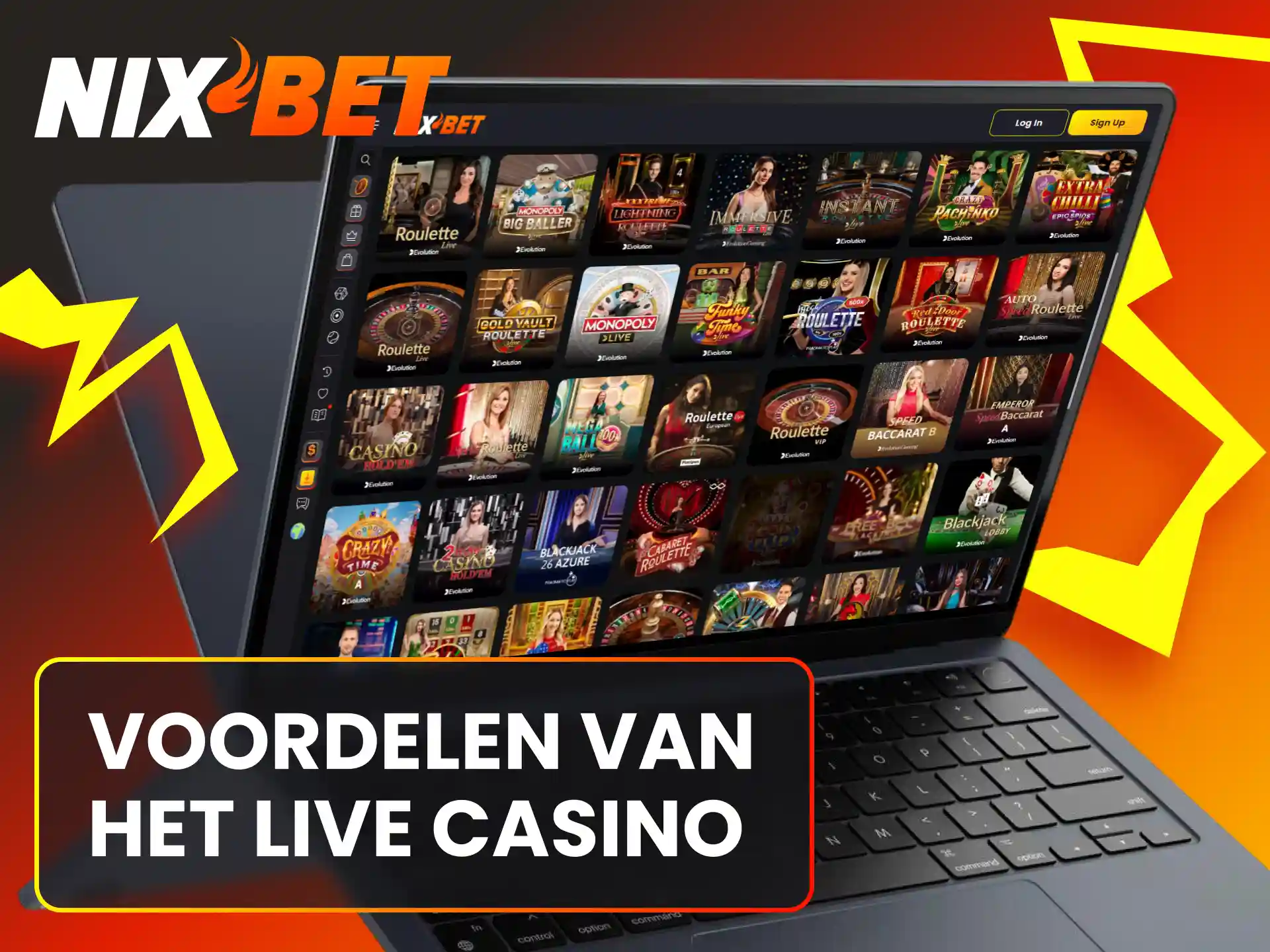 Profiteer van professionele dealers en hoogwaardige streams binnen het Nixbet live casino.