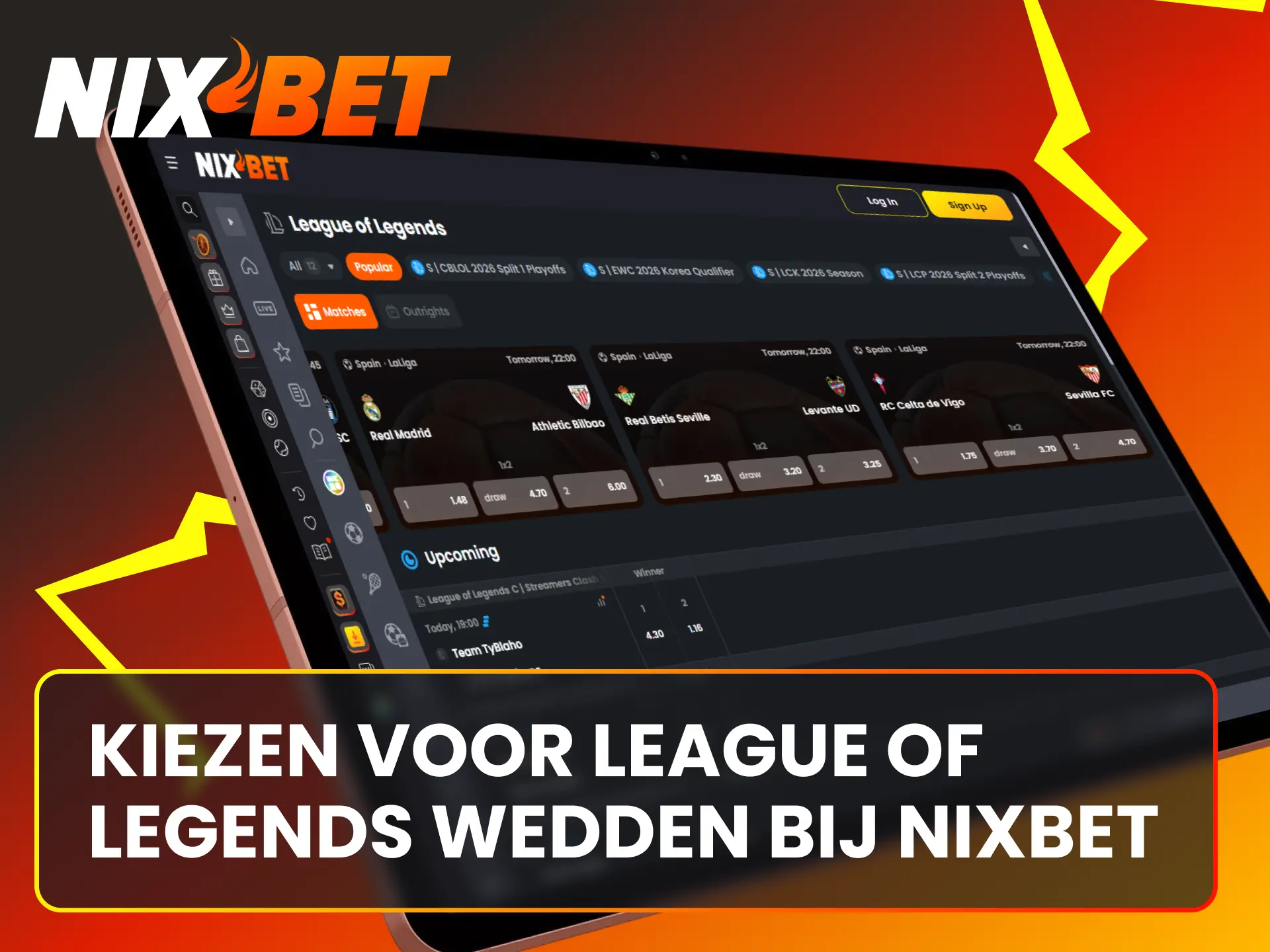 Profiteer van uitstekende voorwaarden voor League of Legends wedden bij Nixbet.