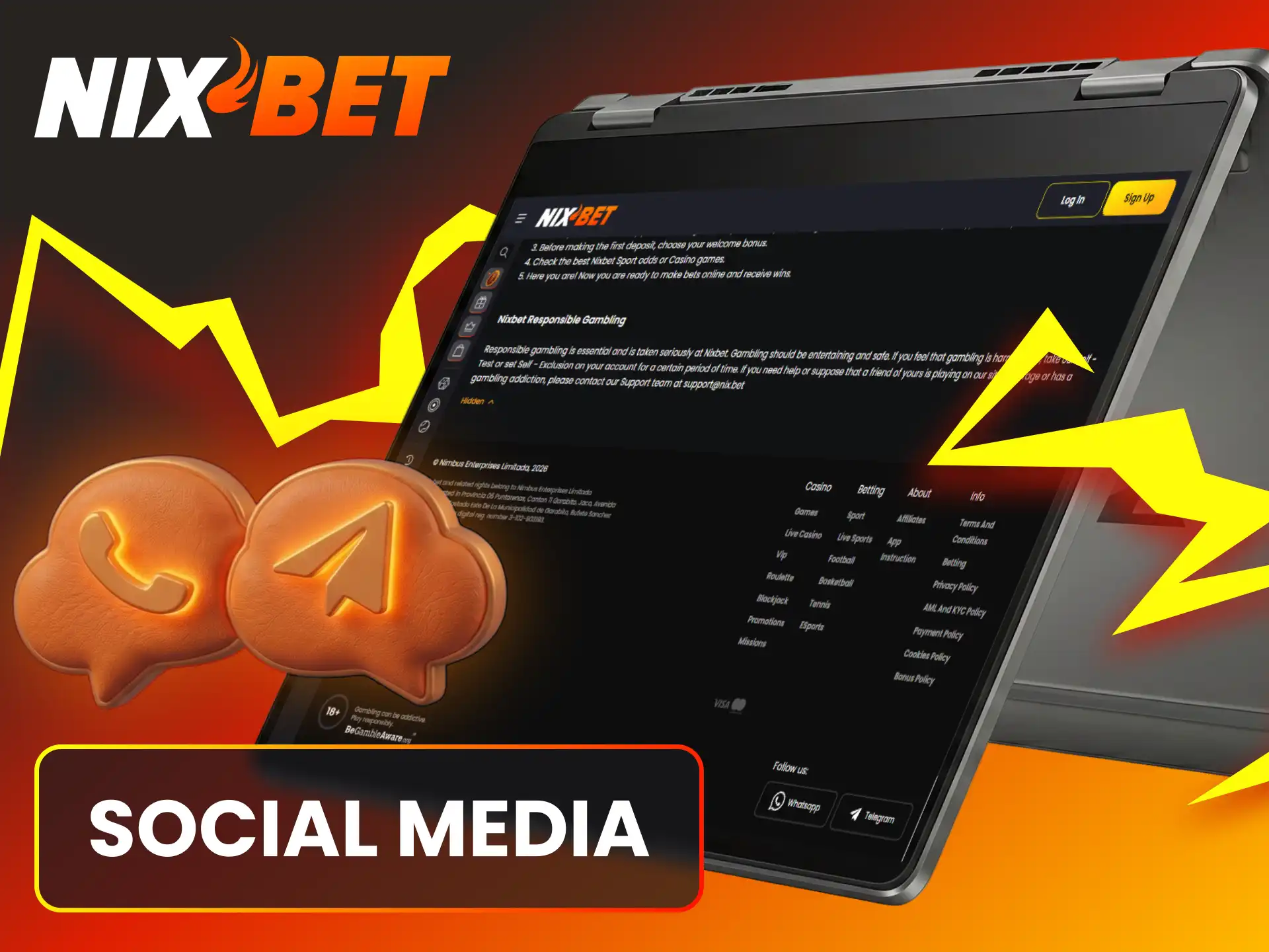 Gebruik social media en berichtenapps om de Nixbet klantenservice in Nederland te bereiken.
