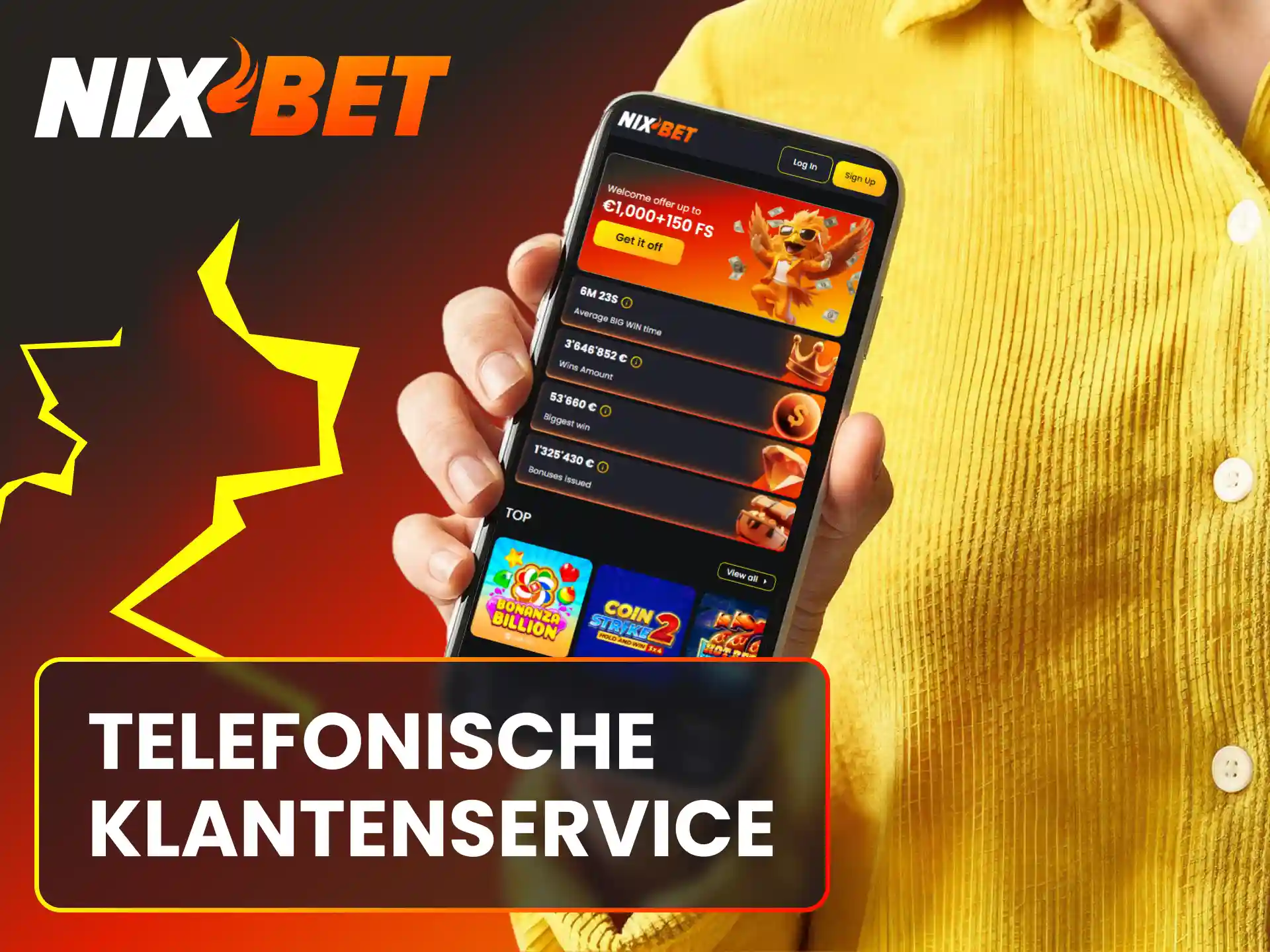 Bel het telefoonnummer van de Nixbet klantenservice voor directe telefonische hulp.