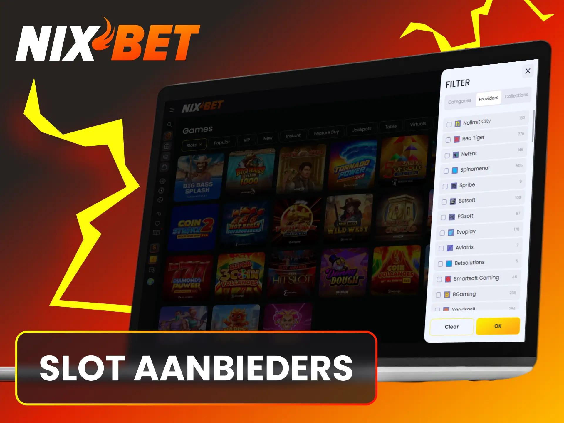 Speel gokkastspellen van de beste internationale leveranciers bij Nixbet.
