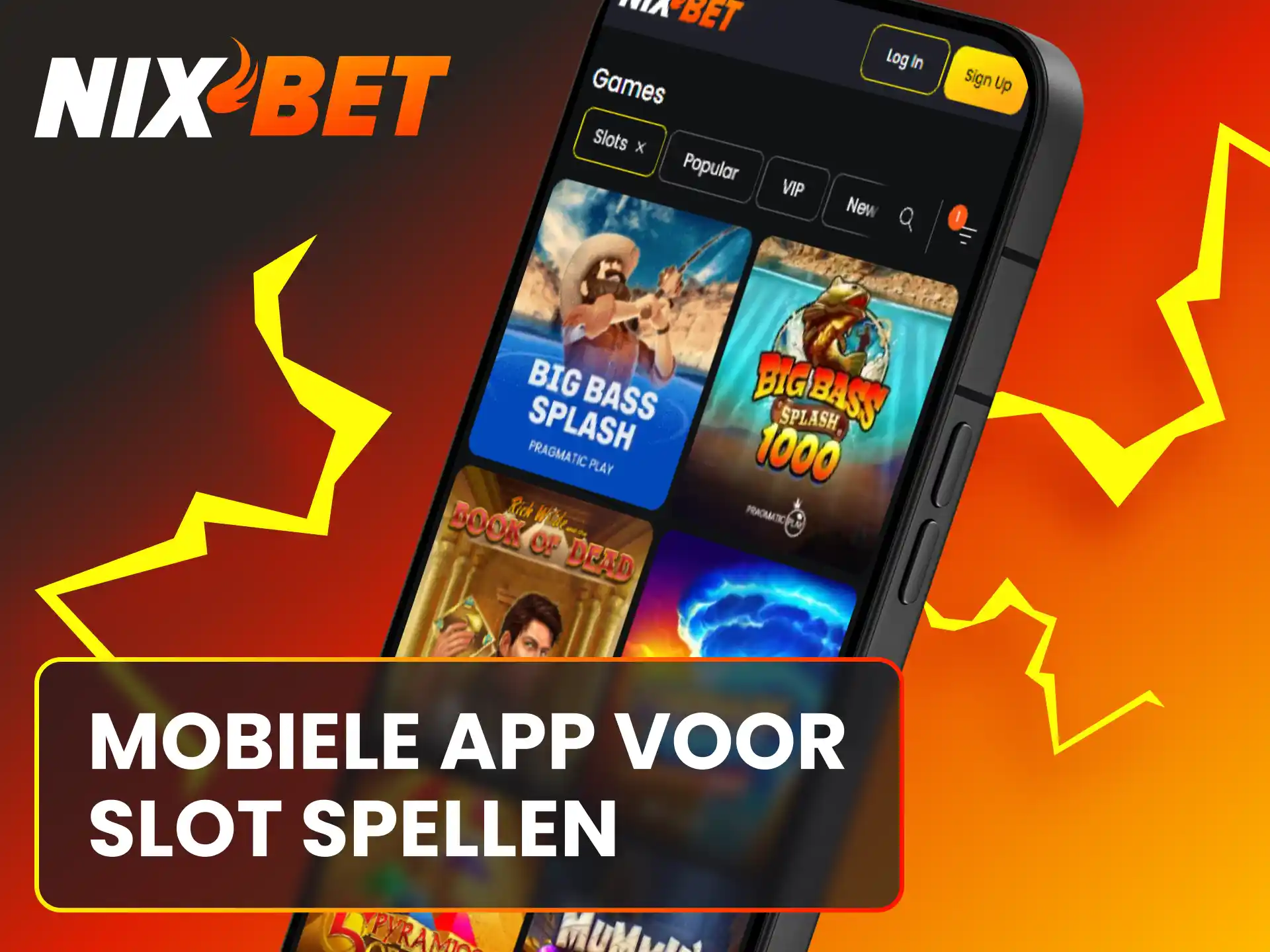 Download de Nixbet app op je smartphone om overal te gokken.