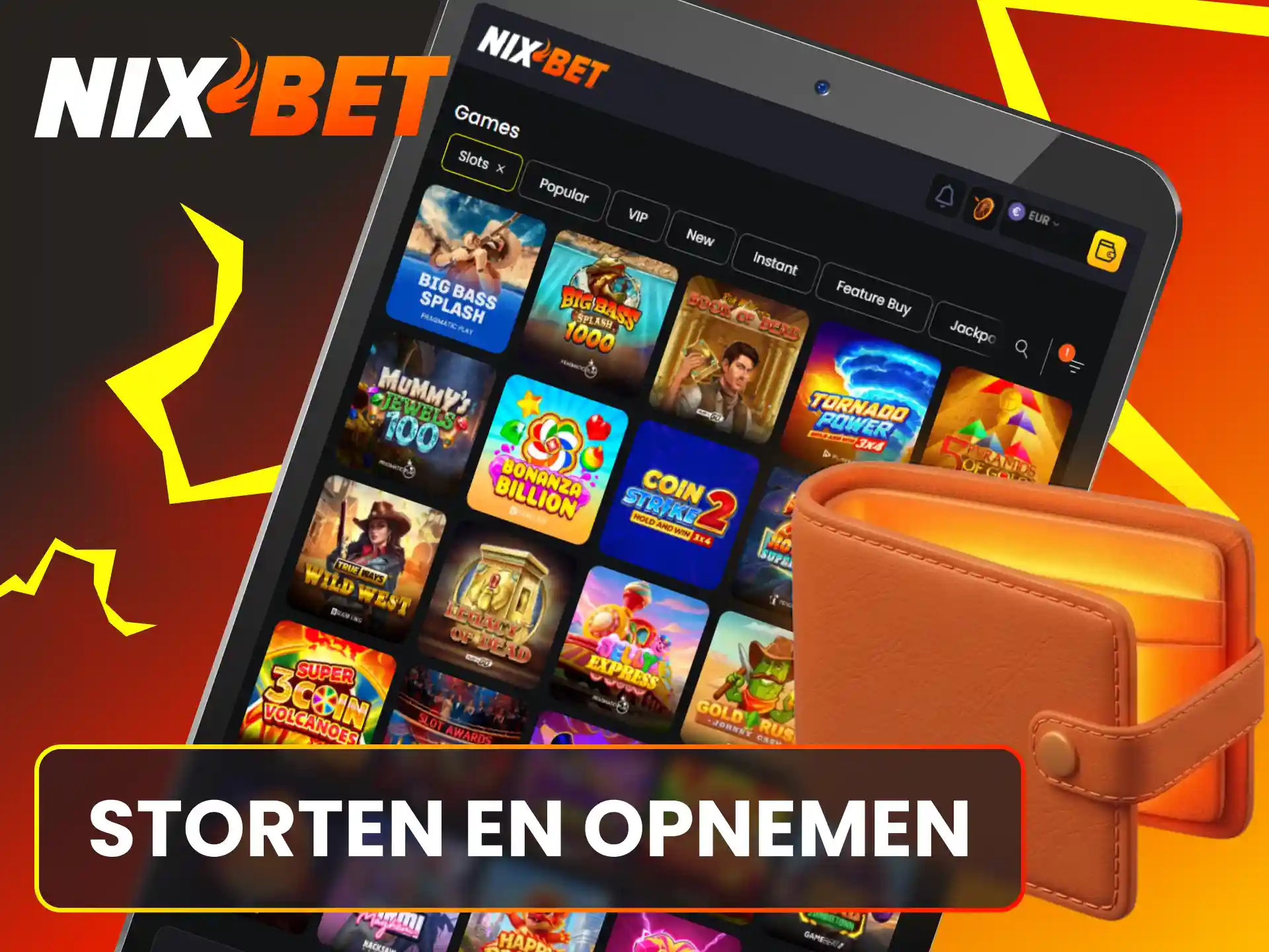 Beheer je saldo voor het spelen van slots en regel eenvoudig je betalingen bij Nixbet.