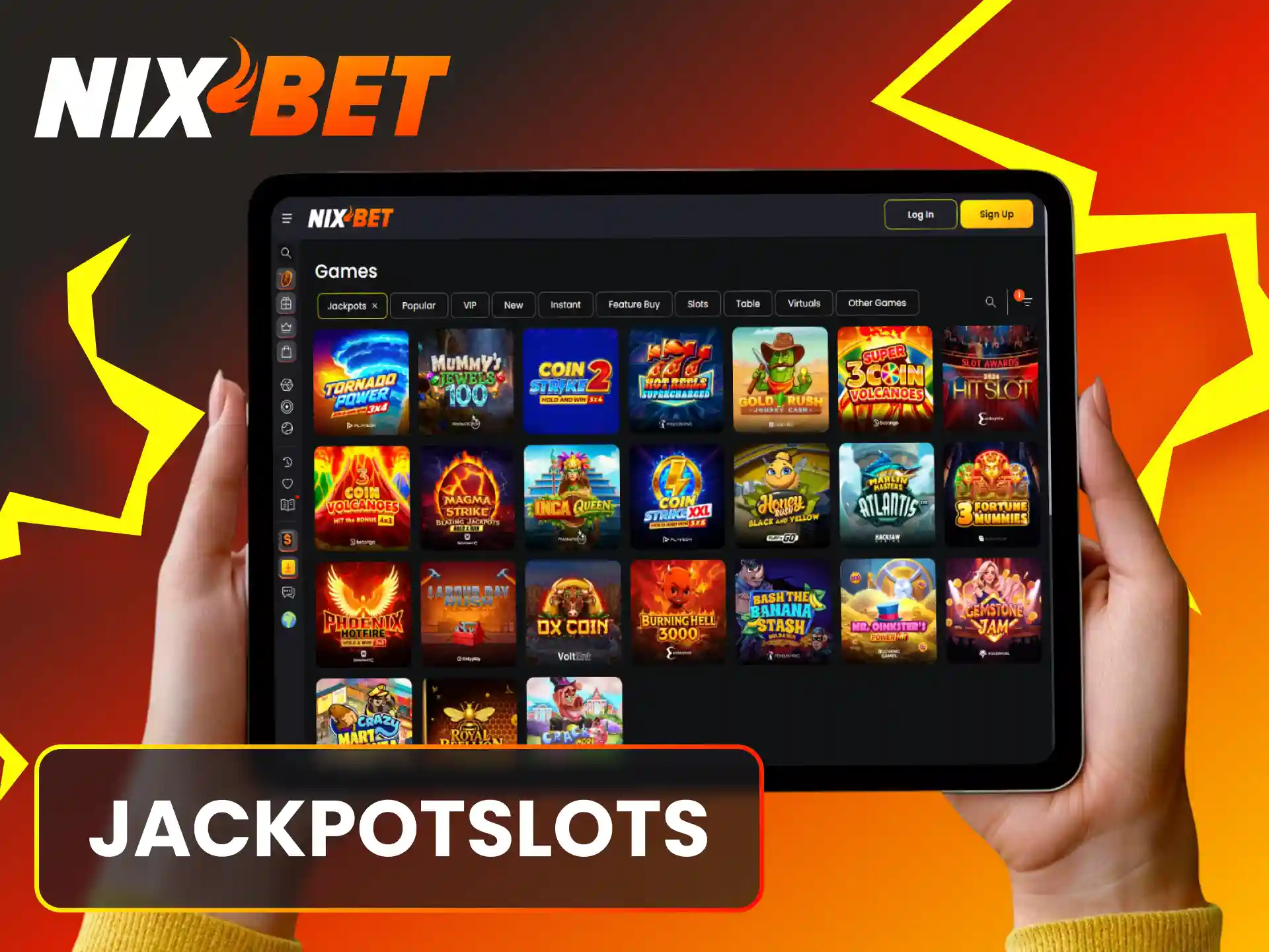 Maak kans op een enorme jackpot op de populairste Nixbet gokkastspellen.