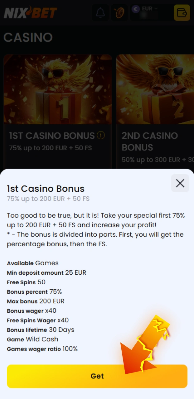 Claim je welkomstbonus en verhoog je kansen op winst bij de Nixbet slots.