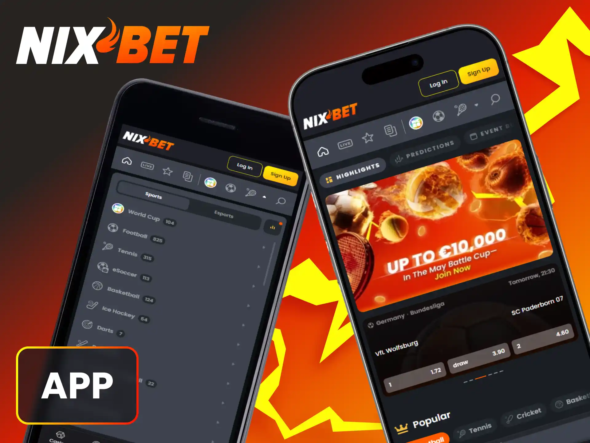 Download de handige Nixbet applicatie om overal mobiel op sport te wedden.