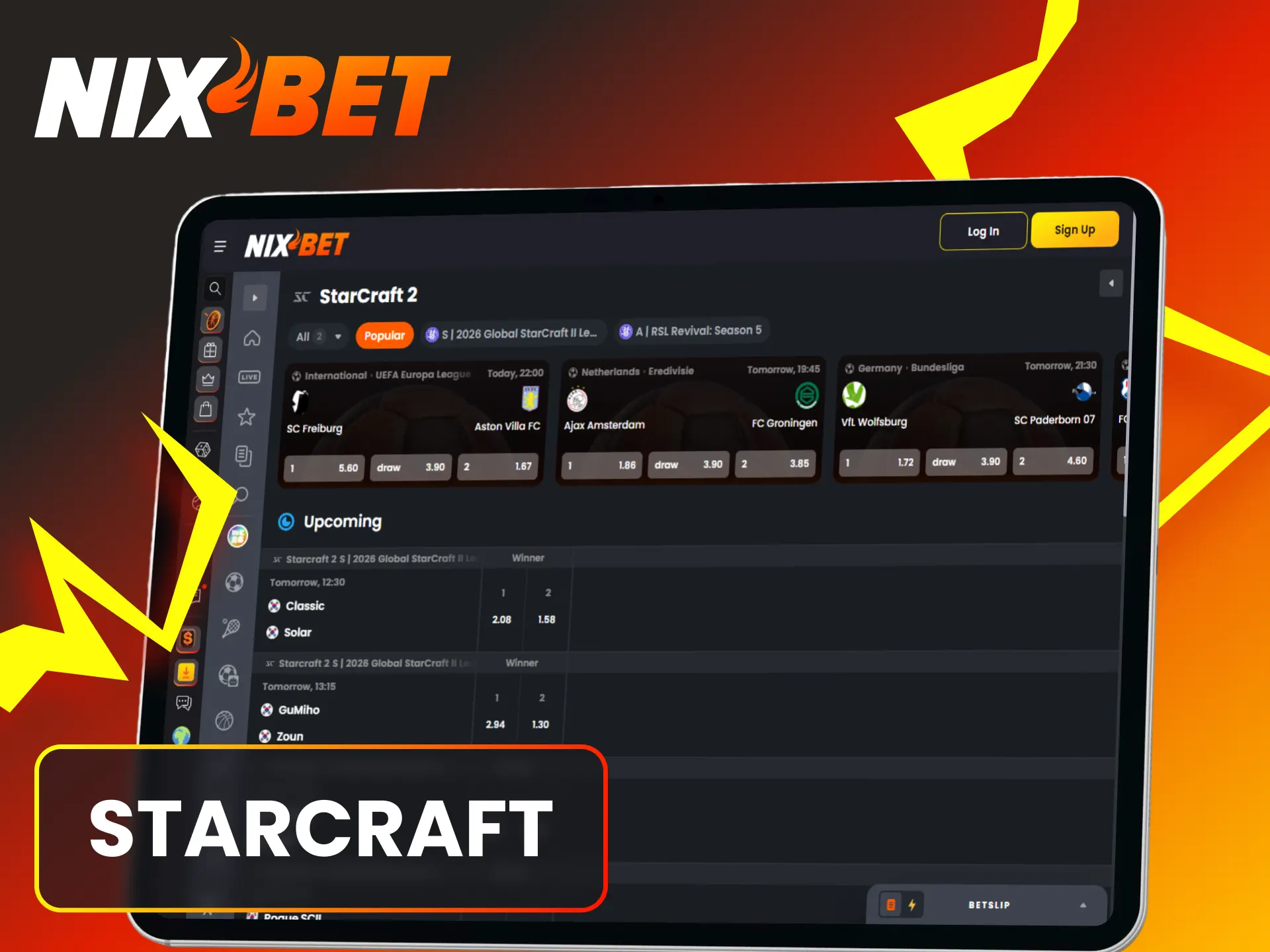 Analyseer strategieën en wed op intense StarCraft Nixbet eSports matches.