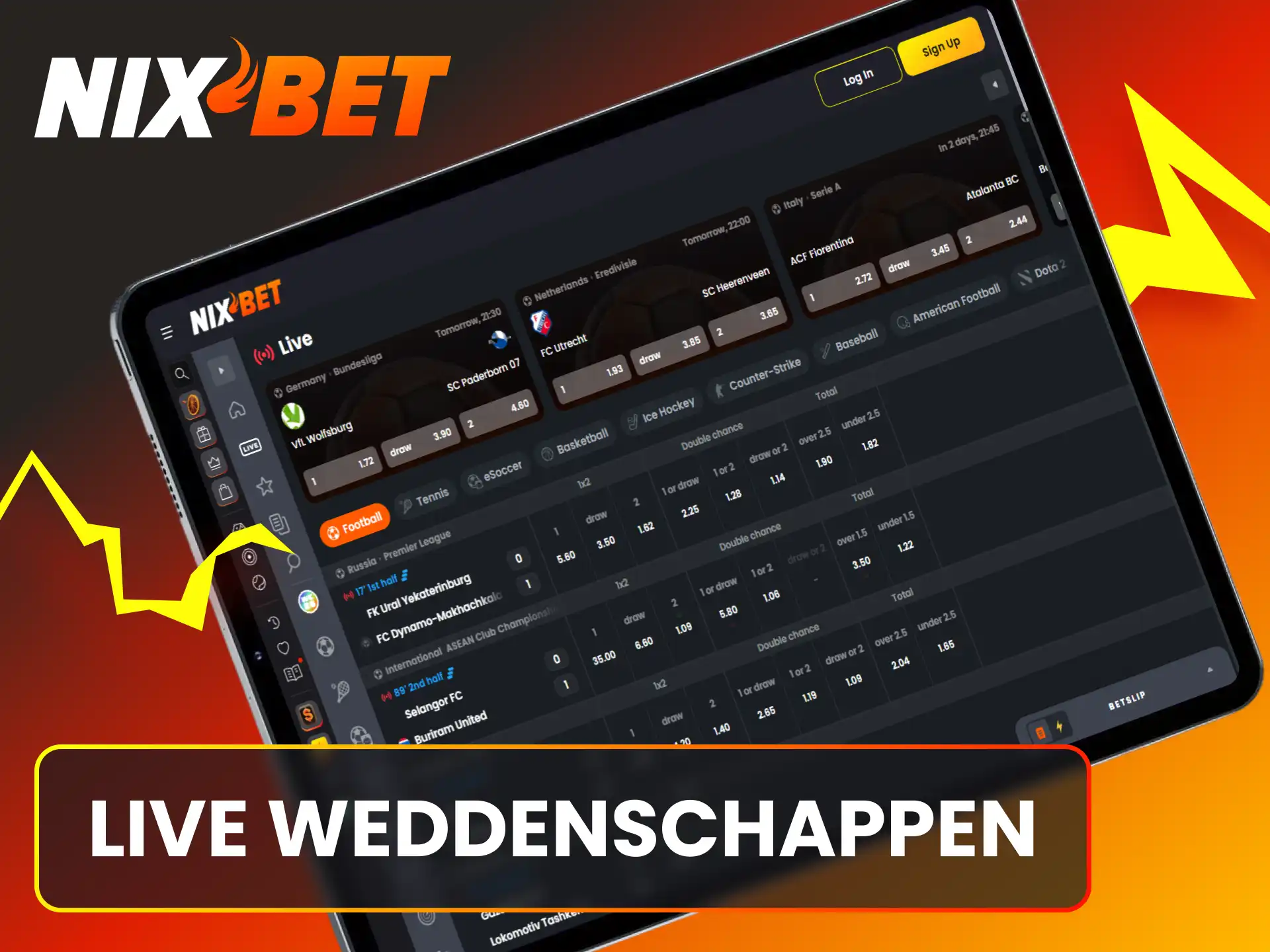 Plaats live sportweddenschappen bij Nixbet en win echt geld.