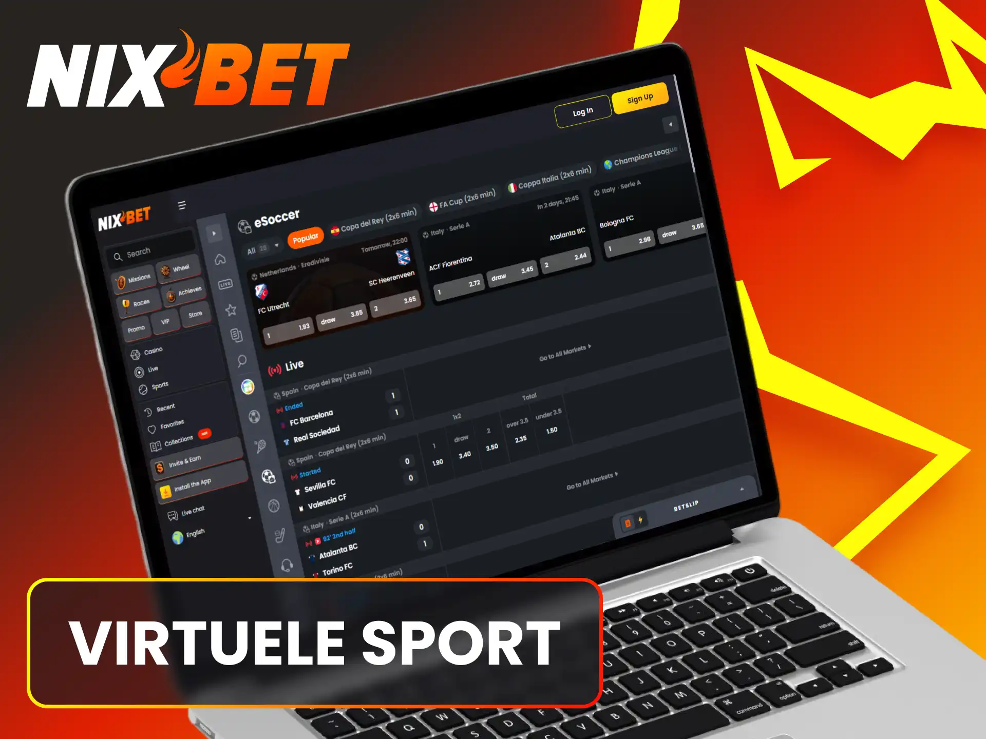 Geniet van het wedden op dynamische virtuele sportwedstrijden bij Nixbet.