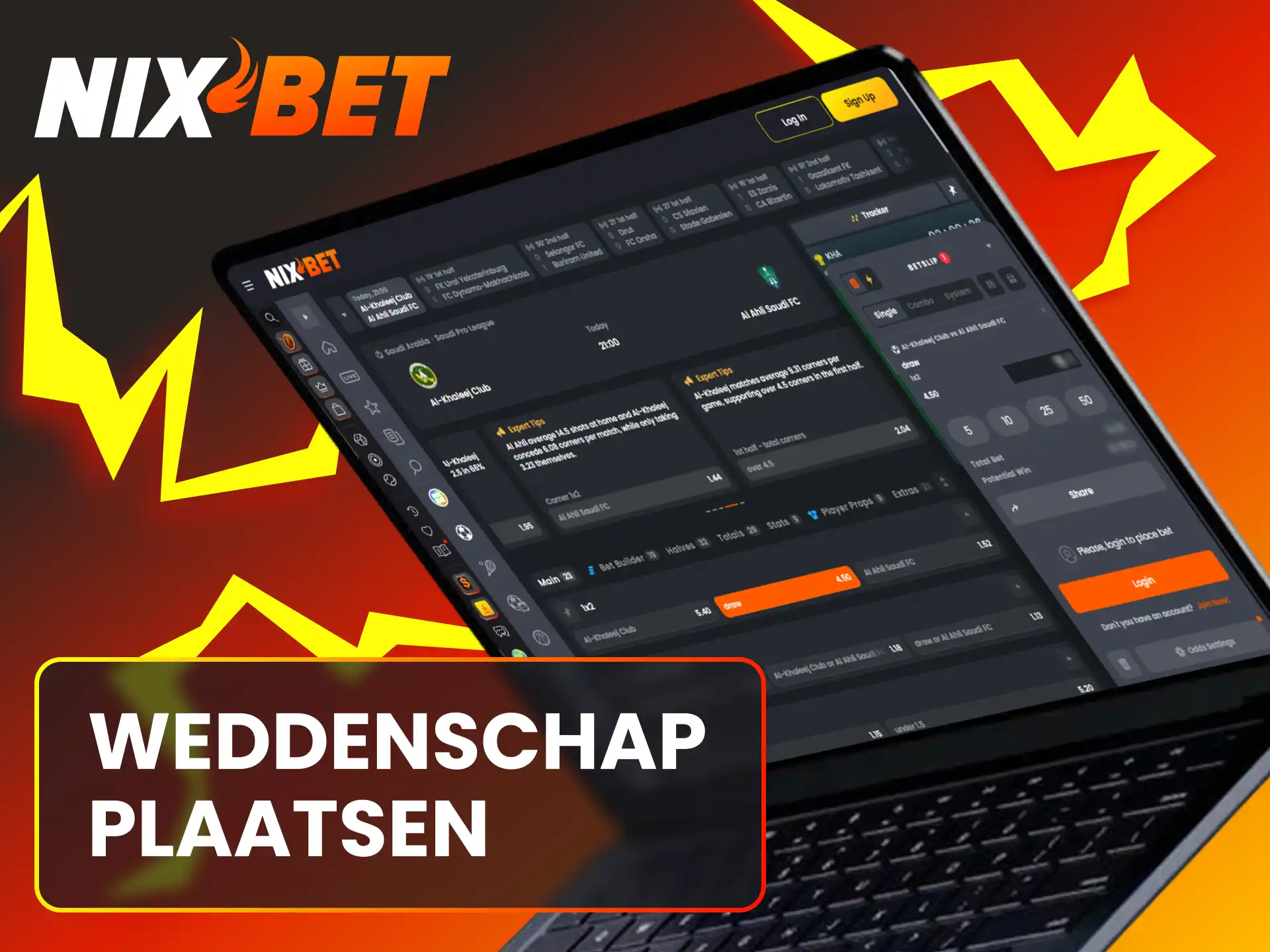 Volg de eenvoudige stappen om je eerste Nixbet sport wedbriefje in te vullen.