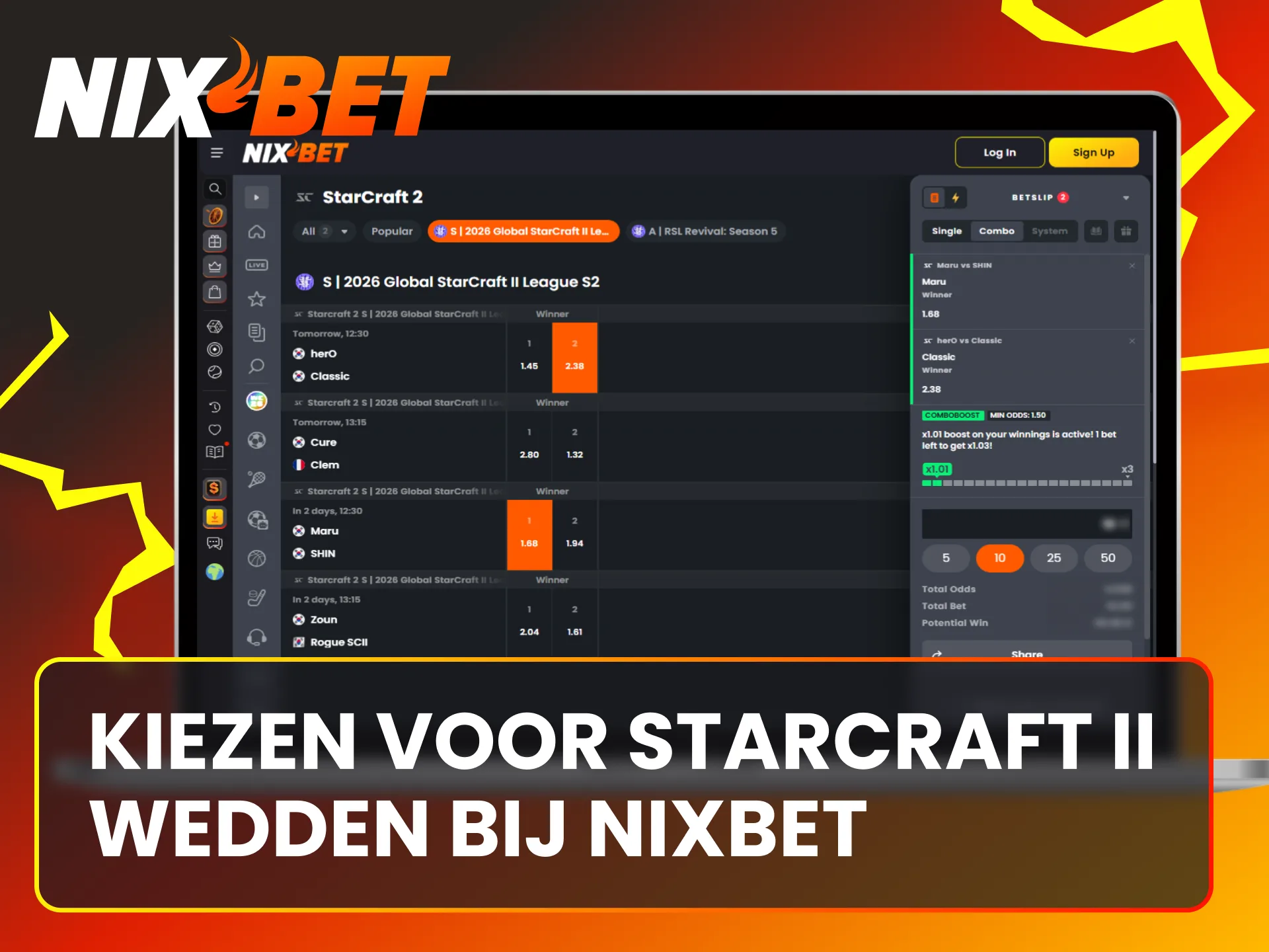 Kies voor Nixbet Nederland en profiteer van de beste StarCraft II odds.
