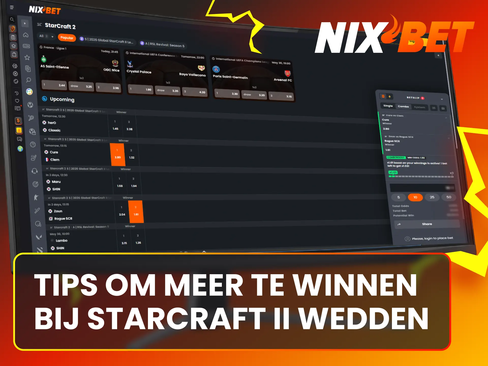 Gebruik slimme StarCraft II wedstrategieën om je winsten bij Nixbet te maximaliseren.