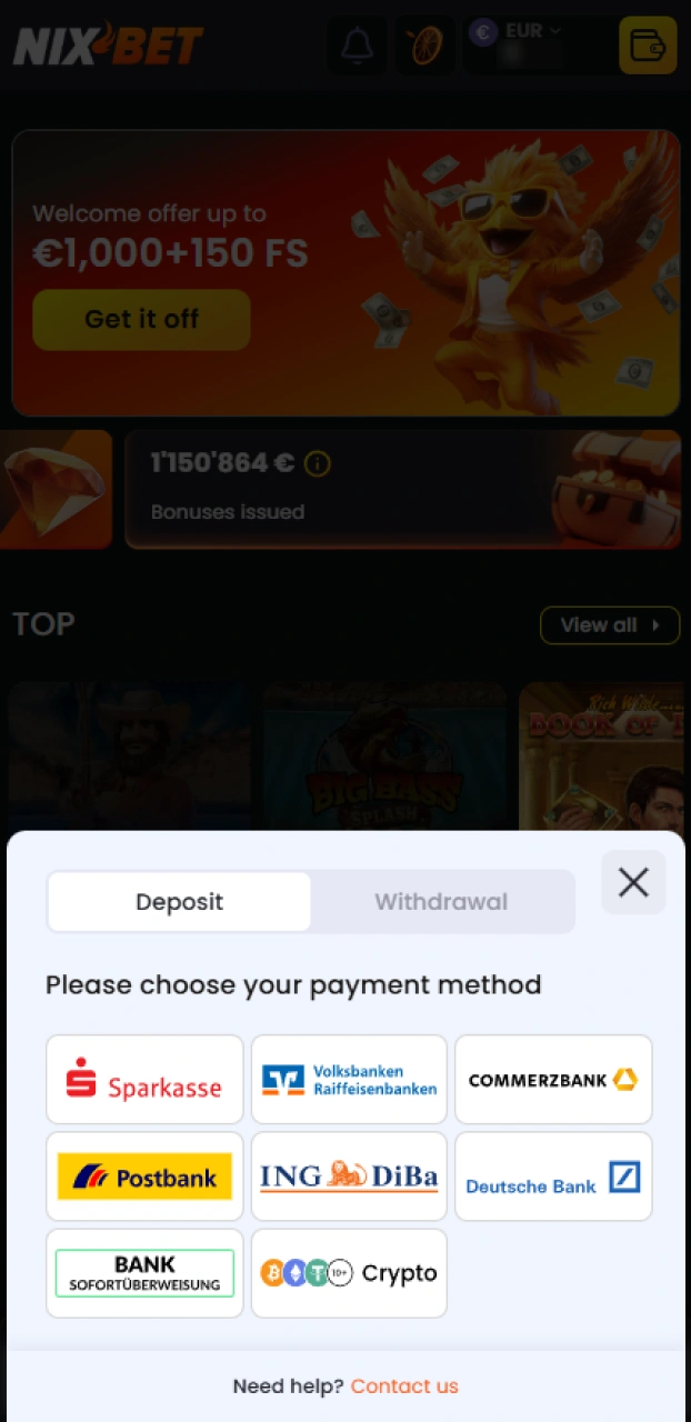 Stort geld op je saldo om direct StarCraft II weddenschappen te plaatsen via Nixbet.