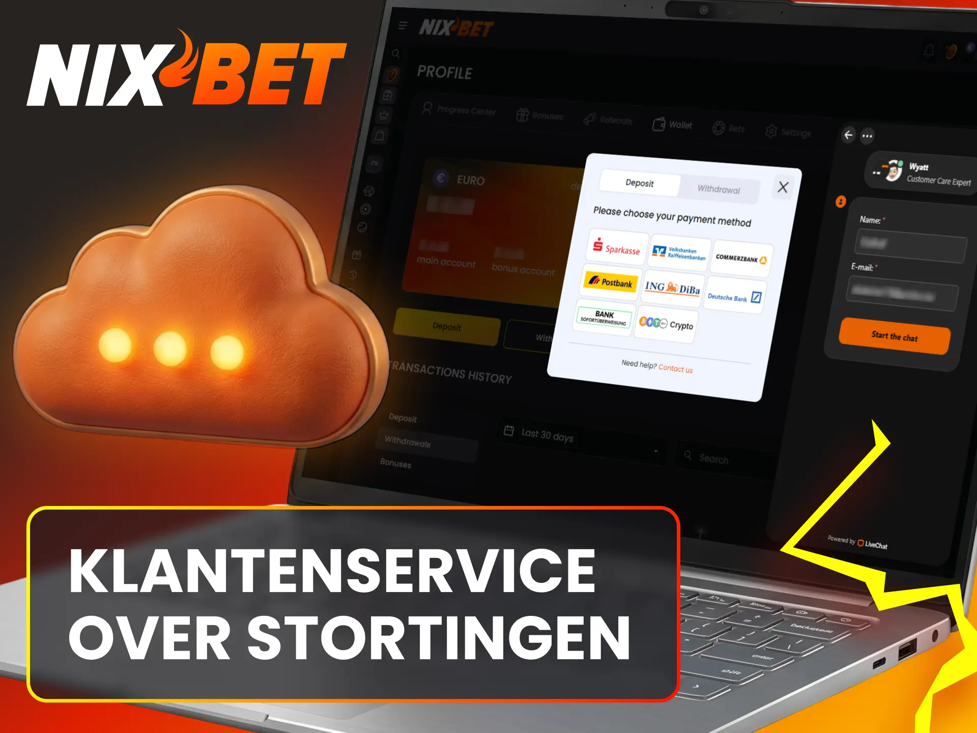 Neem contact op met de Nixbet klantenservice voor hulp bij je storting.