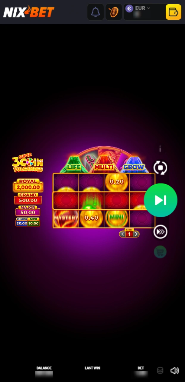 Stel je inzet in en begin met winnen in het Nixbet online casino.
