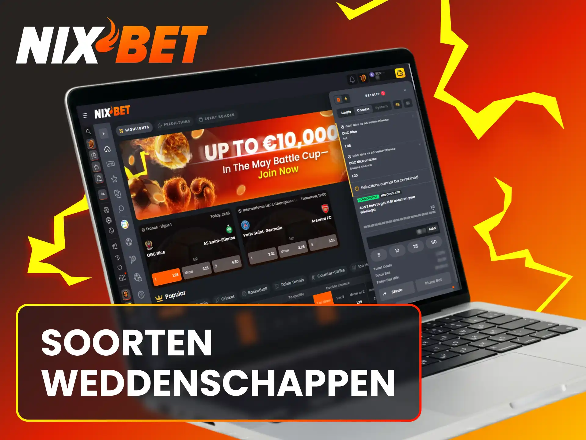 Bekijk de verschillende soorten weddenschappen bij Nixbet.