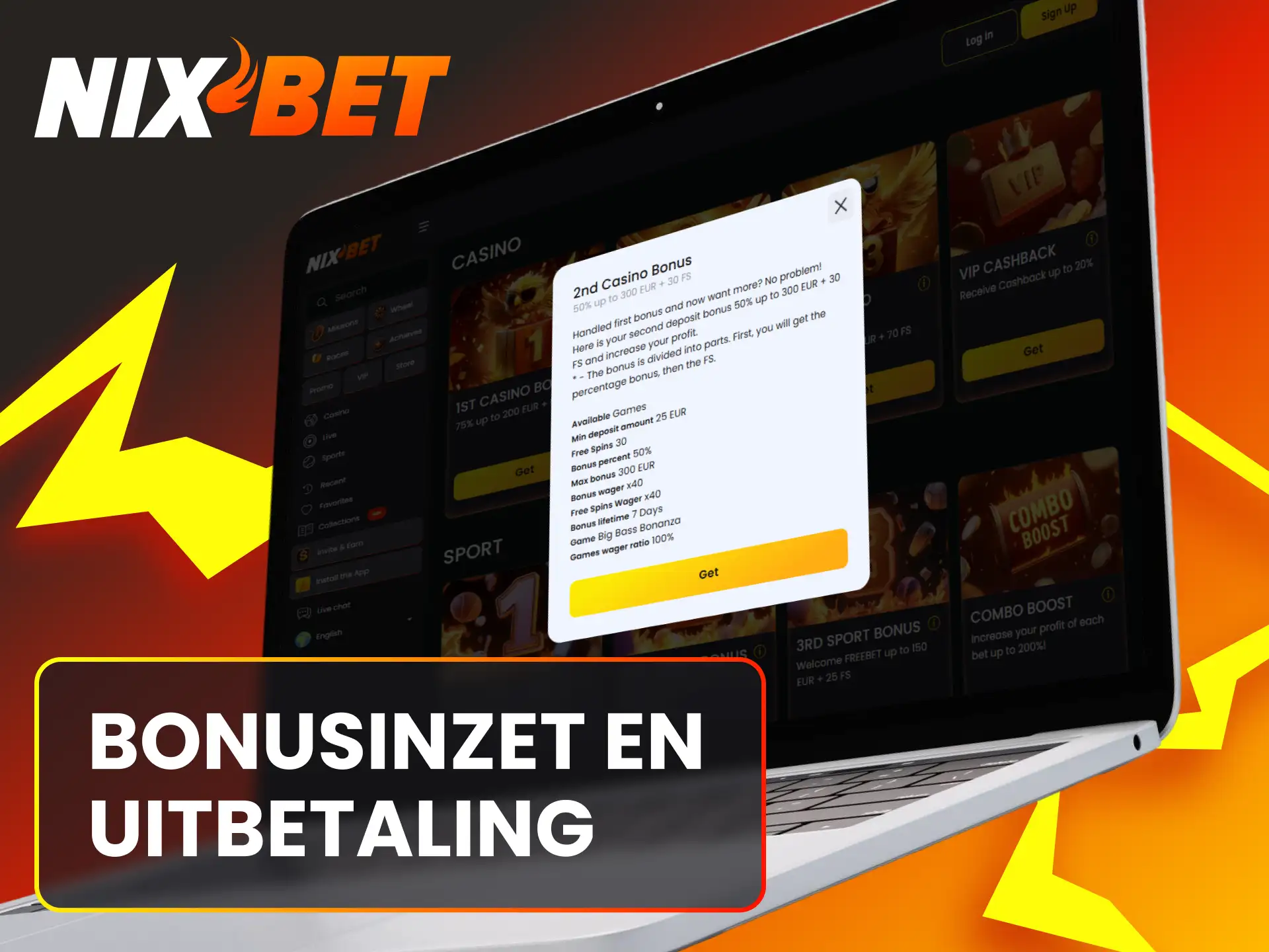 Speel je favoriete spellen om aan de inzetvereisten van de Nixbet welkomstbonus te voldoen.